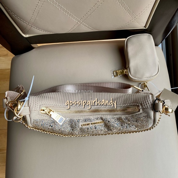 Steve Madden Tan Btamela Rhinestone Crossbody Handbag - Picture 9 of 12